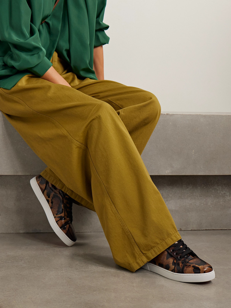 Christian Louboutin Fun Louise Junior Leopard-print Leather Sneakers outlook