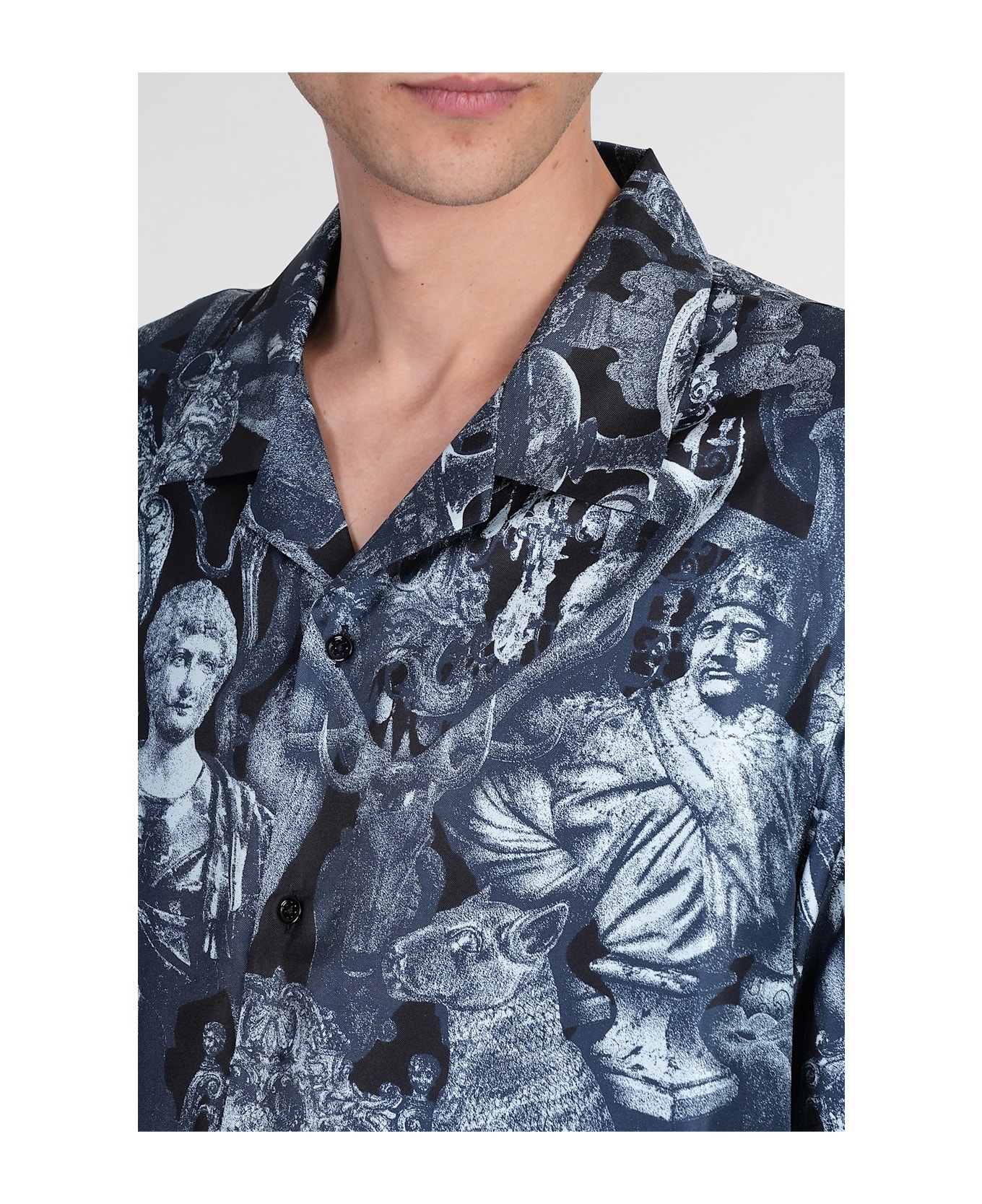 Shirt In Blue Silk - 5