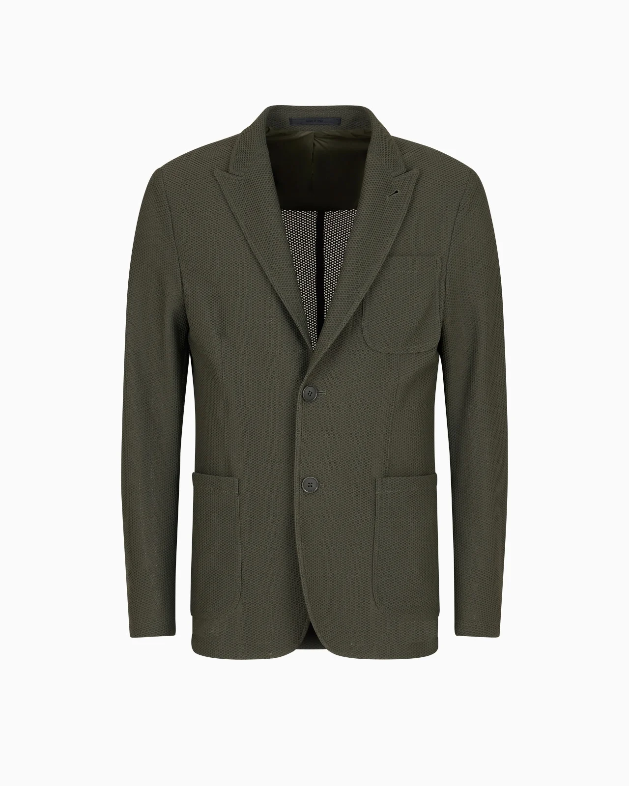 Single-breasted jacket in technical waffle fabric - 1