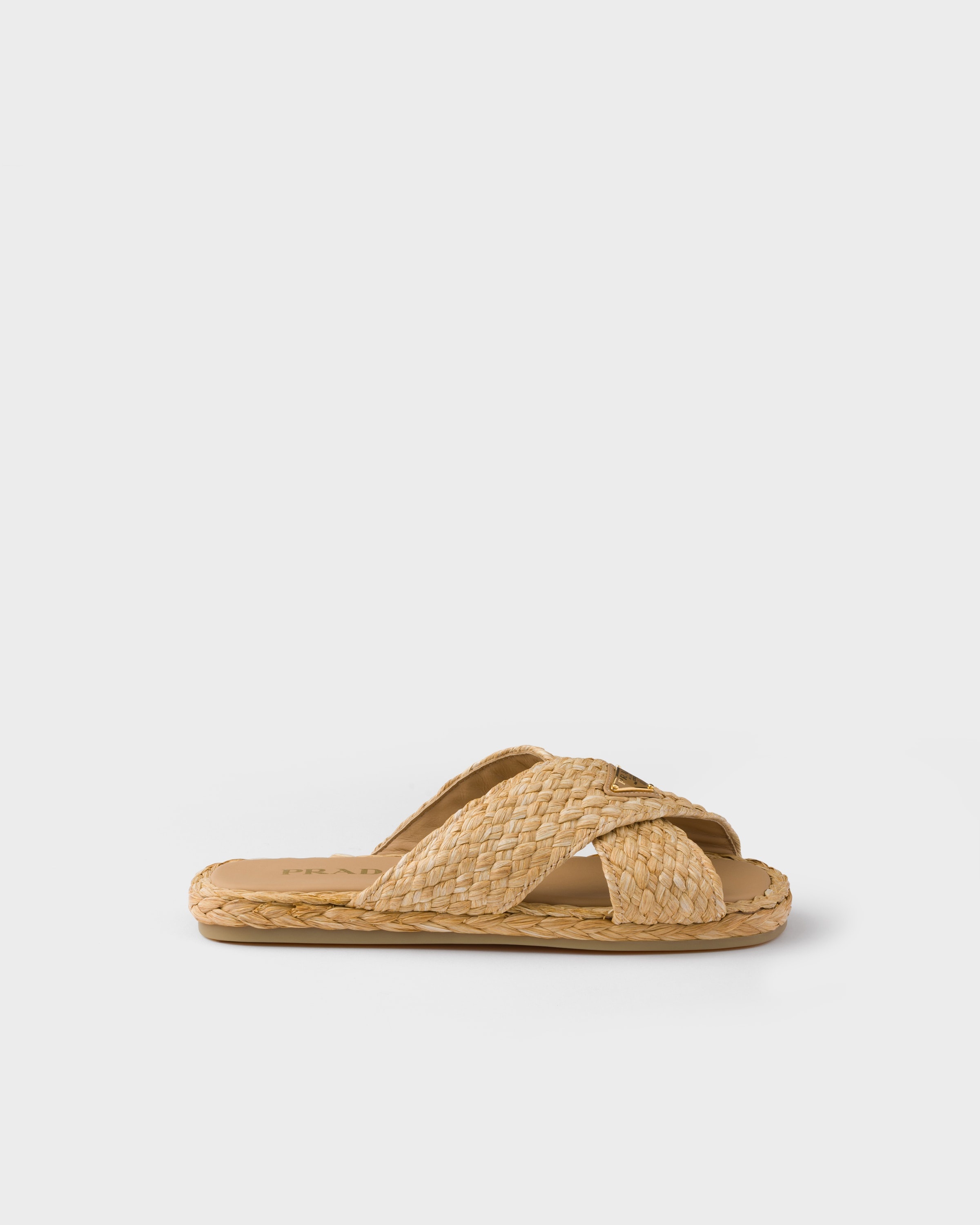 Raffia crisscross slides - 2