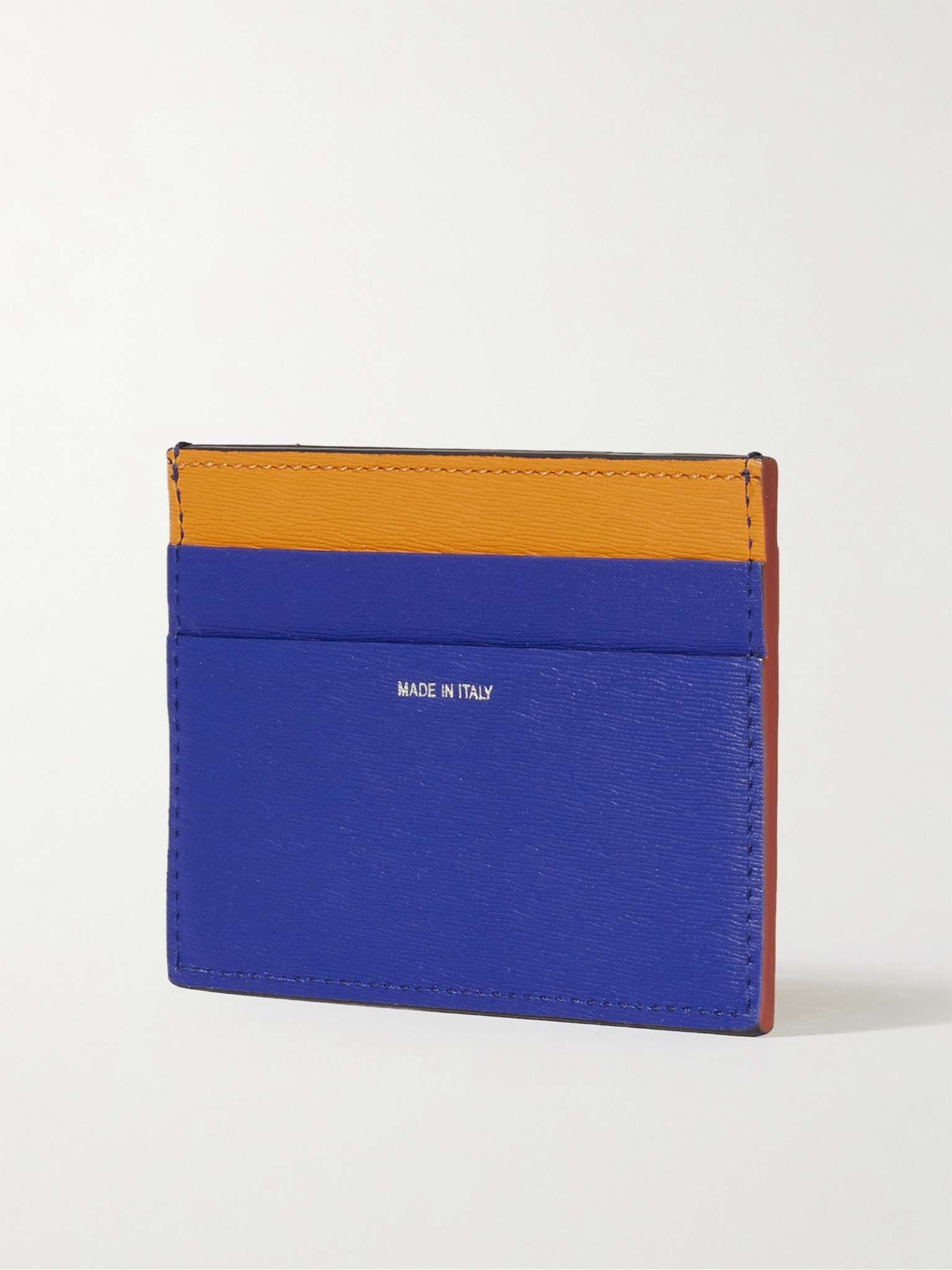 Logo-Print Colour-Block Textured-Leather Cardholder - 3