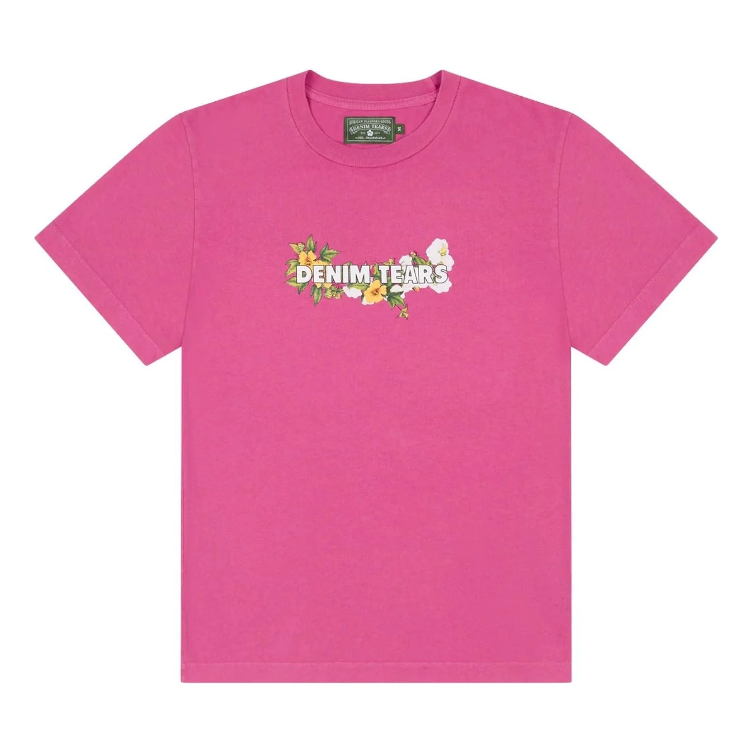 Denim Tears Cotton Floral Logo T-shirt 'Pink' SS25TSL049871 - 1