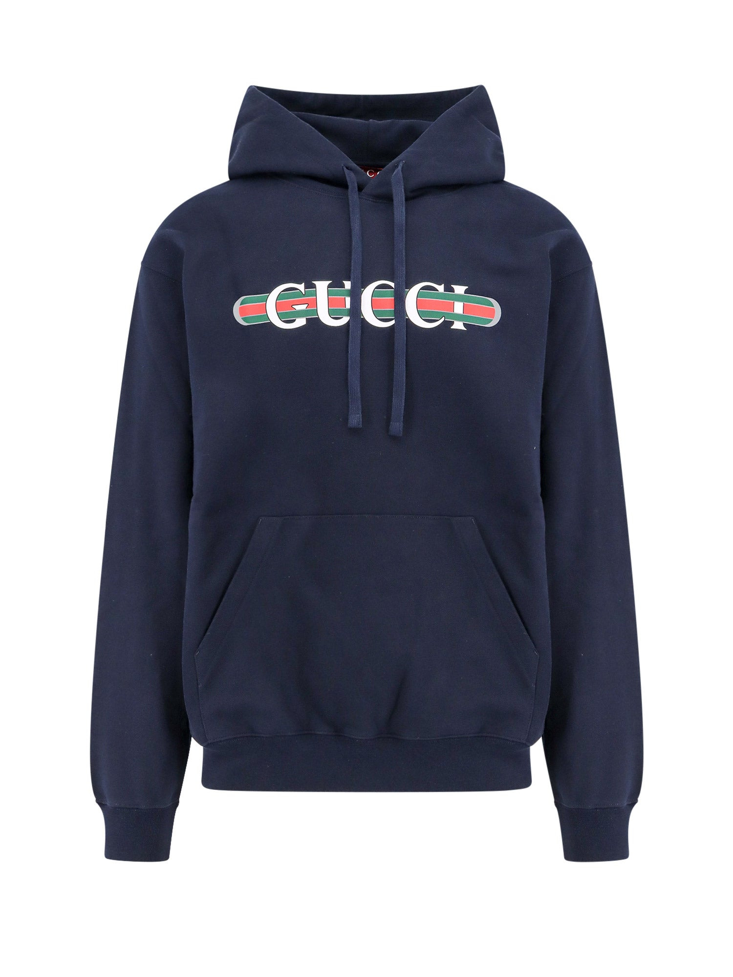 Cotton Sweatshirt With Gucci Web Print - 1
