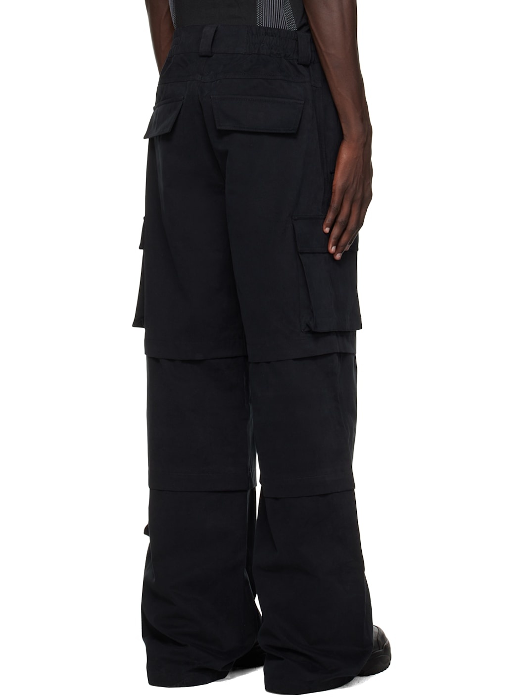 Black Baggy Work Cargo Pants - 3