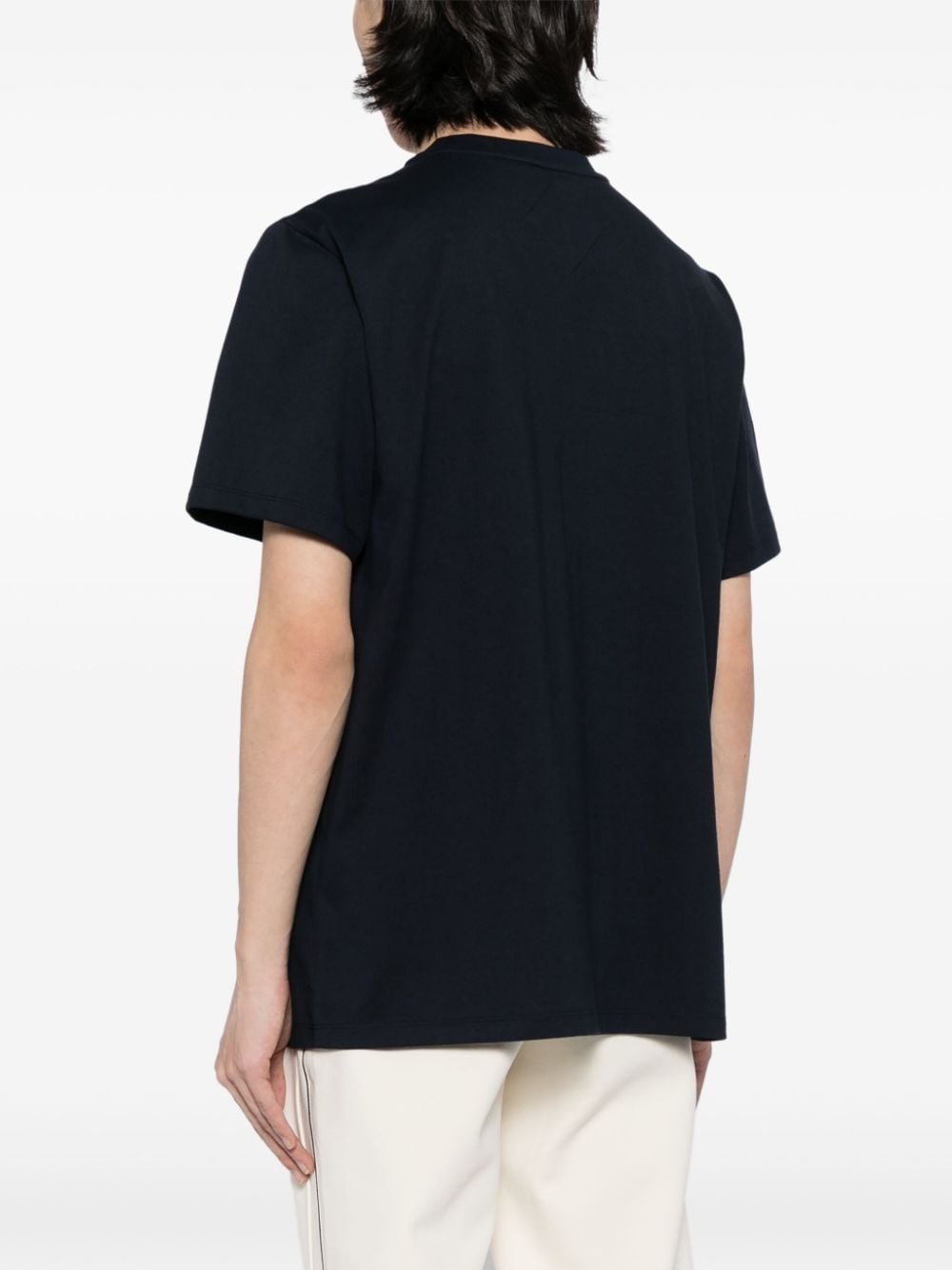logo-embroidered cotton T-shirt - 4