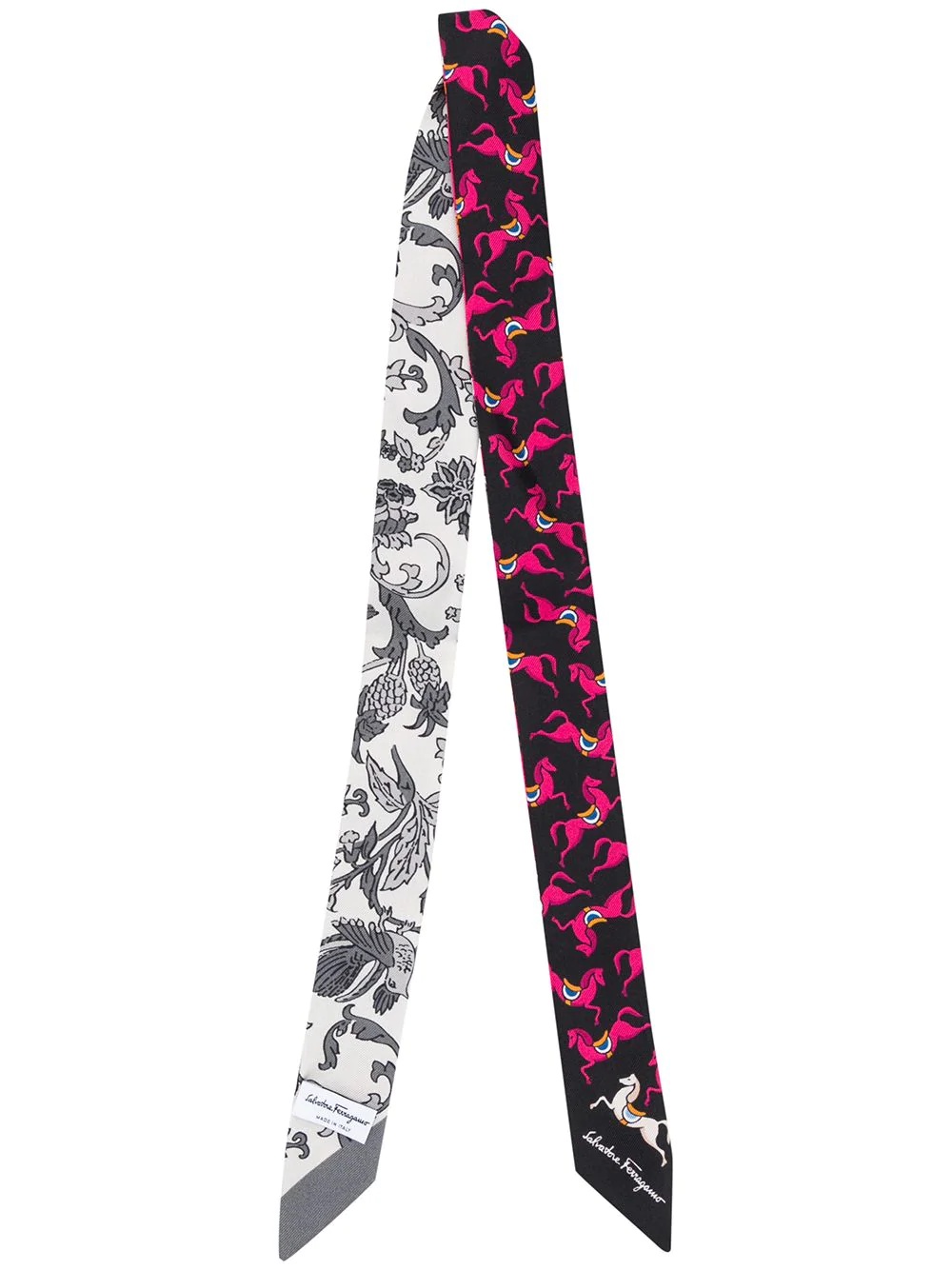 multi-print skinny scarf - 1