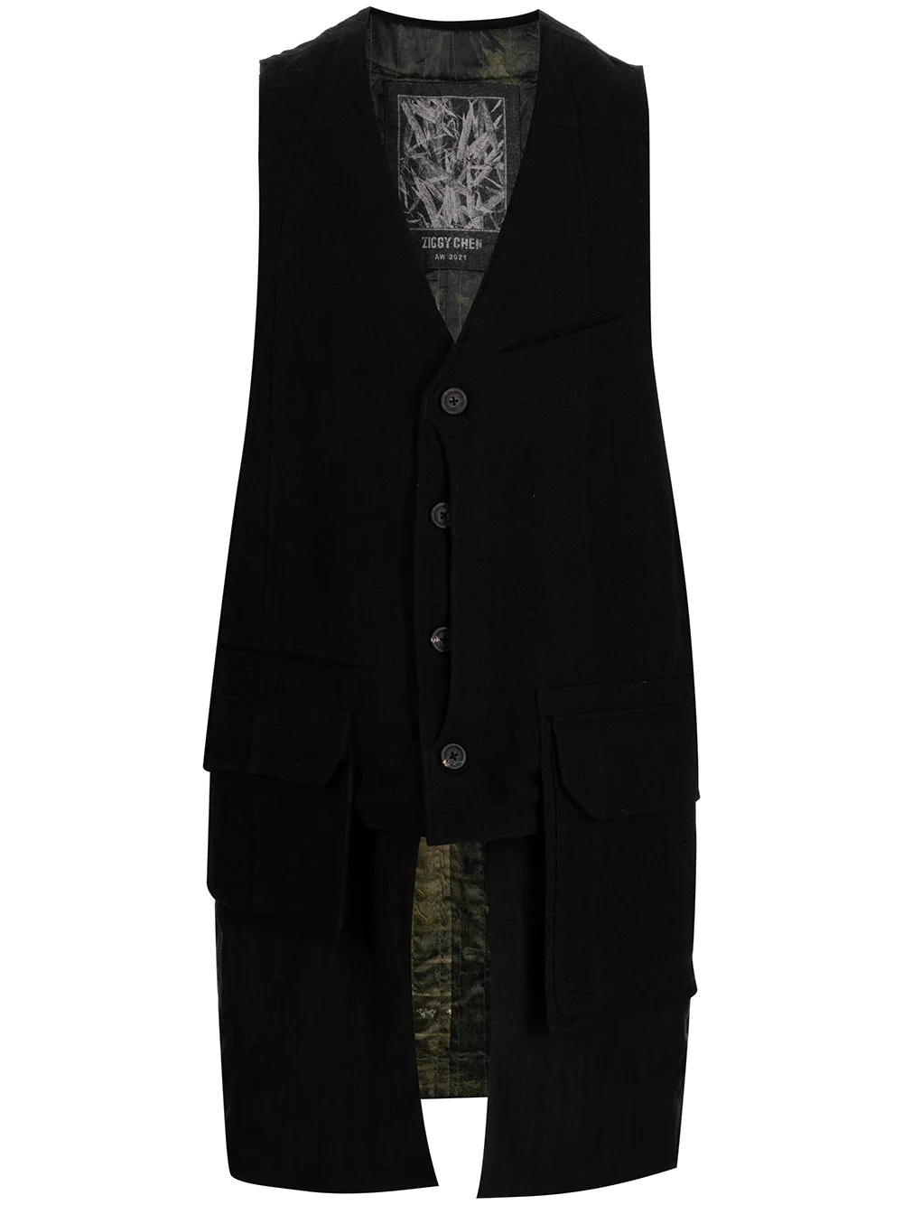 buttoned-up wool vest - 1