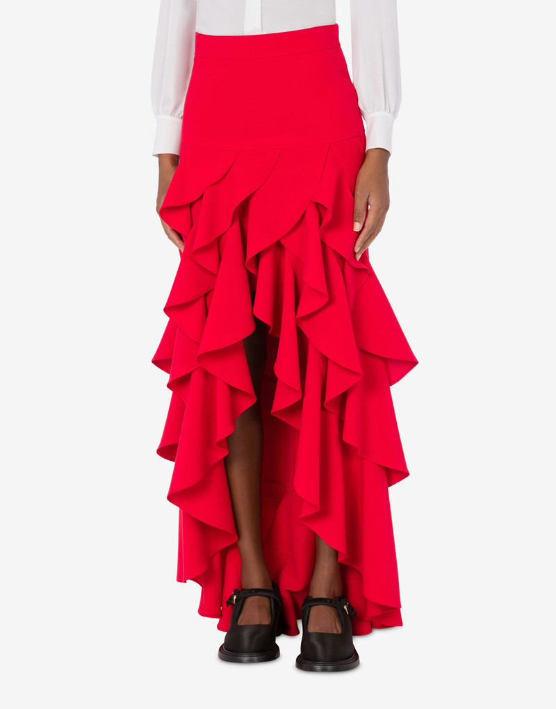 Moschino SKIRT IN CREPE WITH RUFFLES outlook