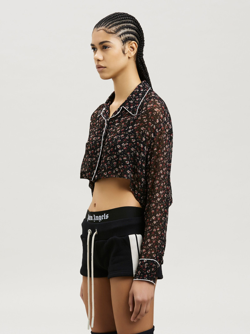 FLOWERS CROPPED PAJAMA SHIRT 4