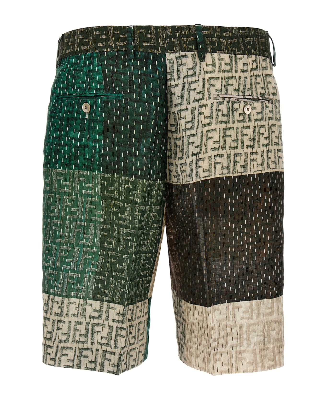 Patchwork Bermuda Shorts - 2