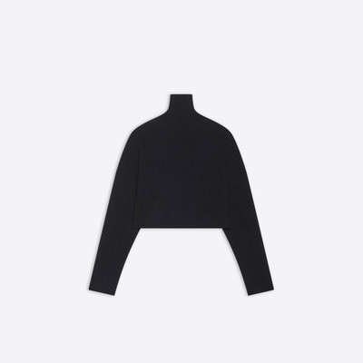 BALENCIAGA Women's Cropped Sweater  in Black outlook