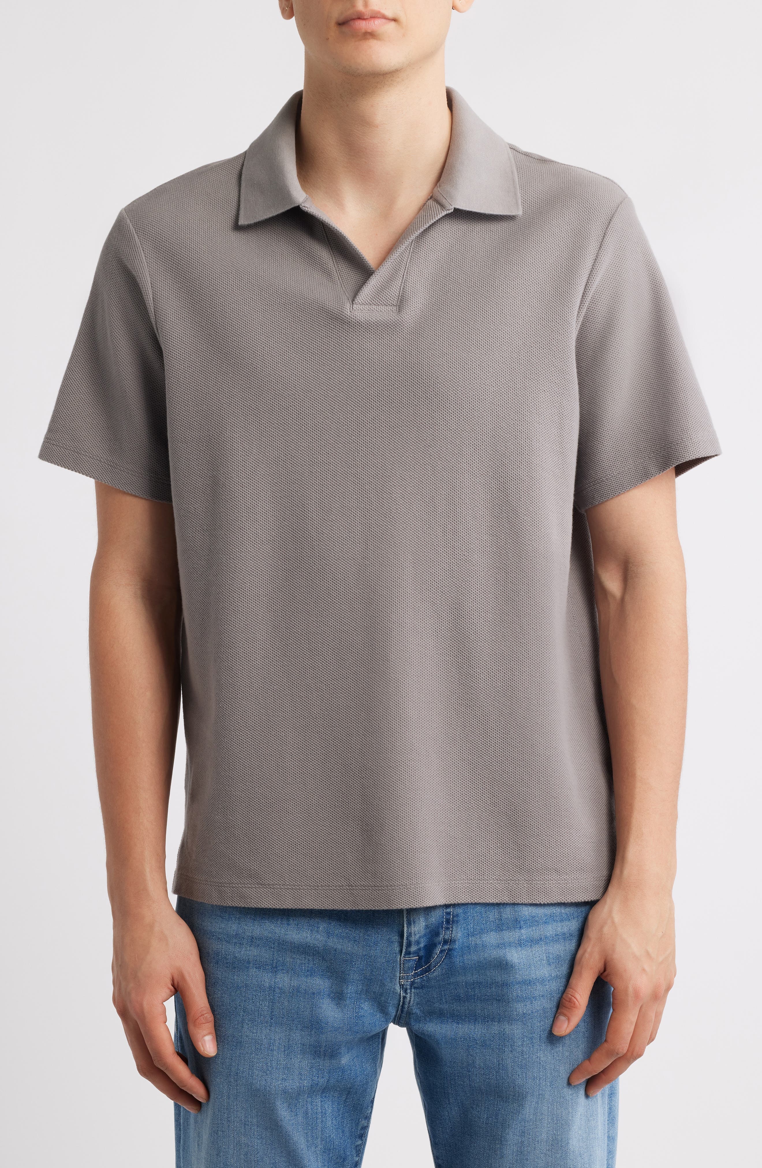 FRAME Jacquard Polo in Storm Grey at Nordstrom - 1
