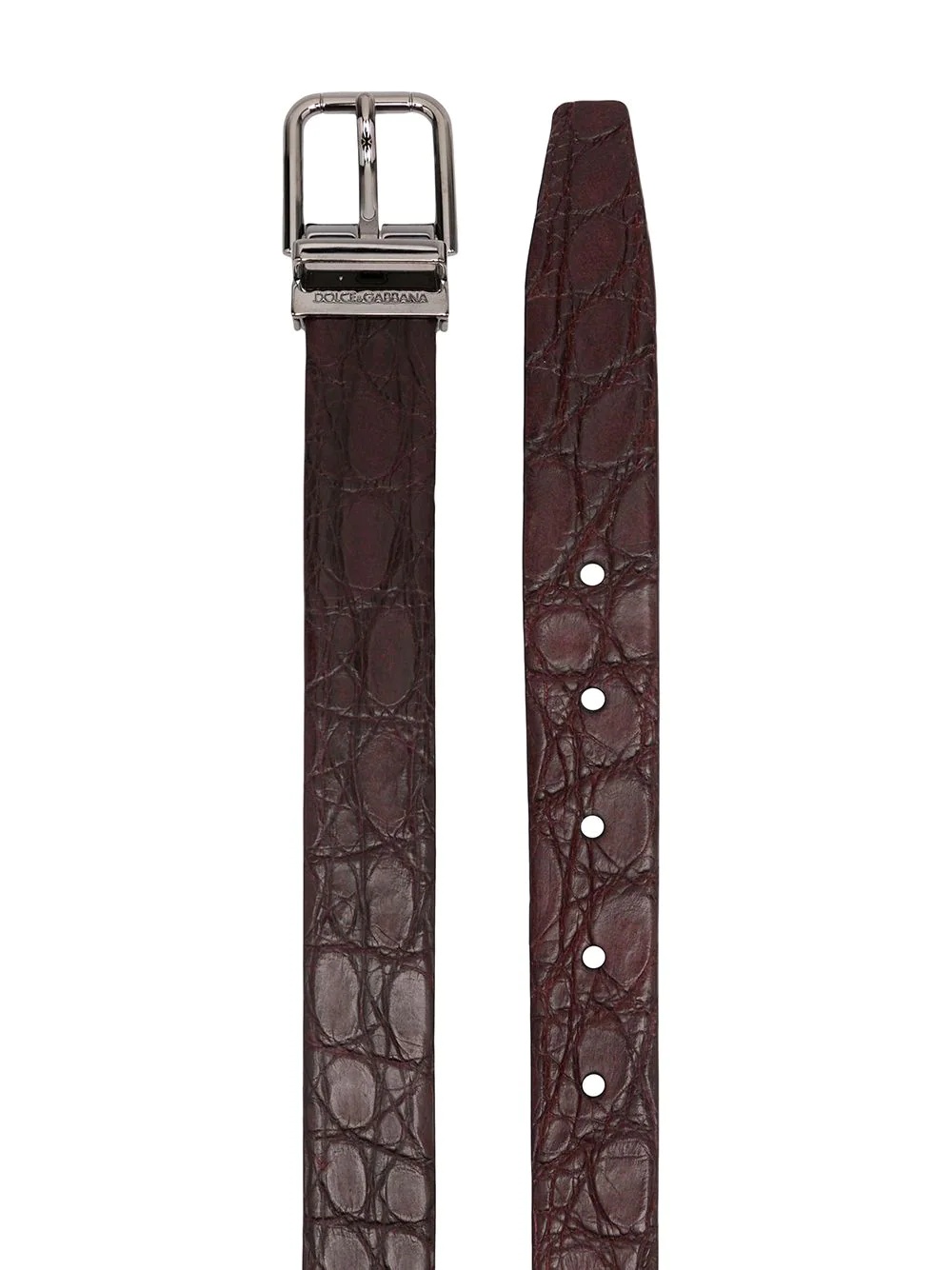 alligator skin buckled belt - 2