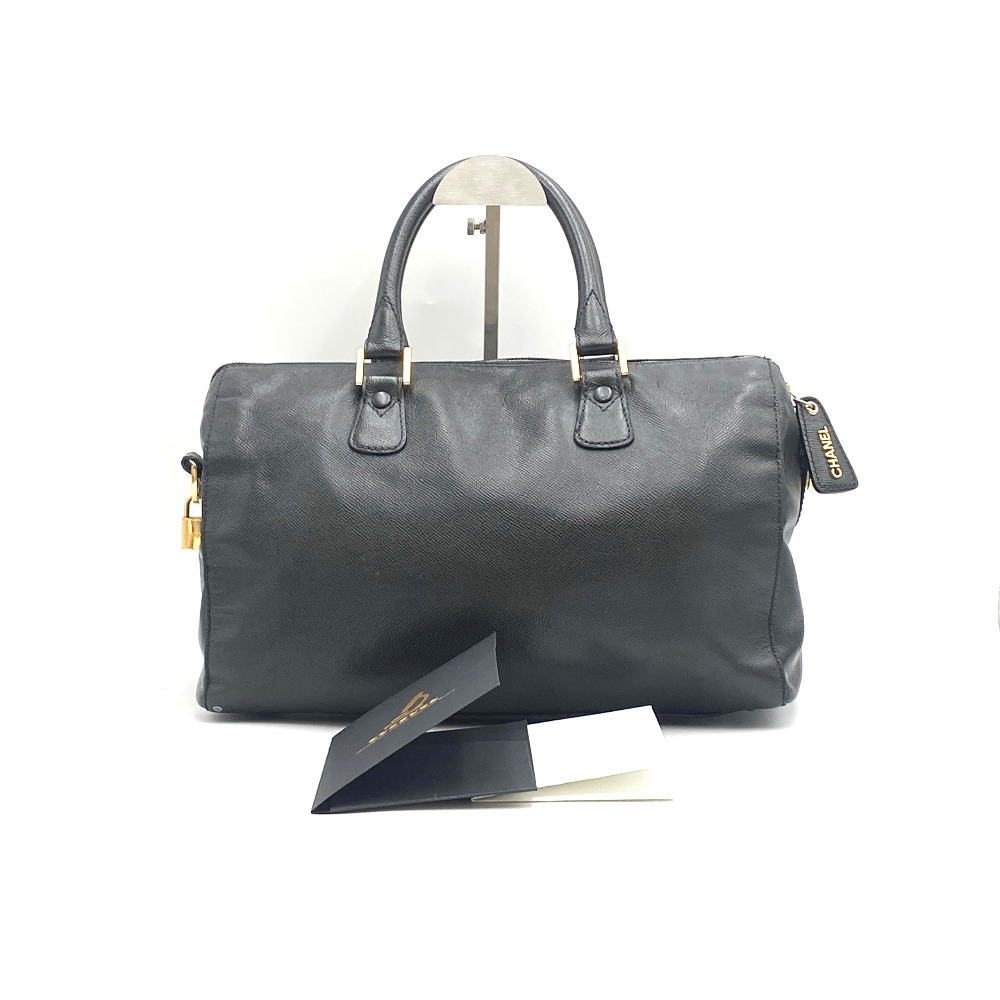 Chanel No. 5 Black Leather Duffel Bag - 20