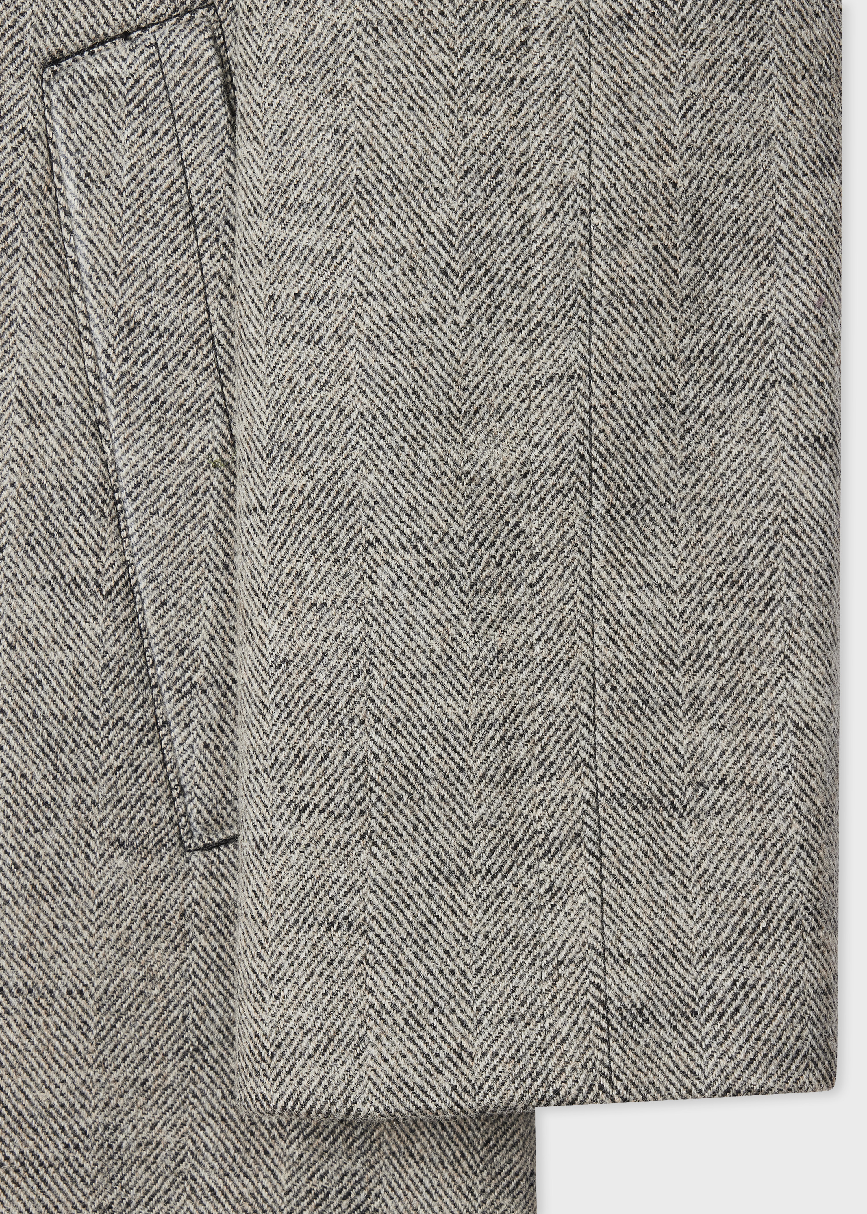 Grey Tumbled Herringbone Wool-Blend Overcoat - 3