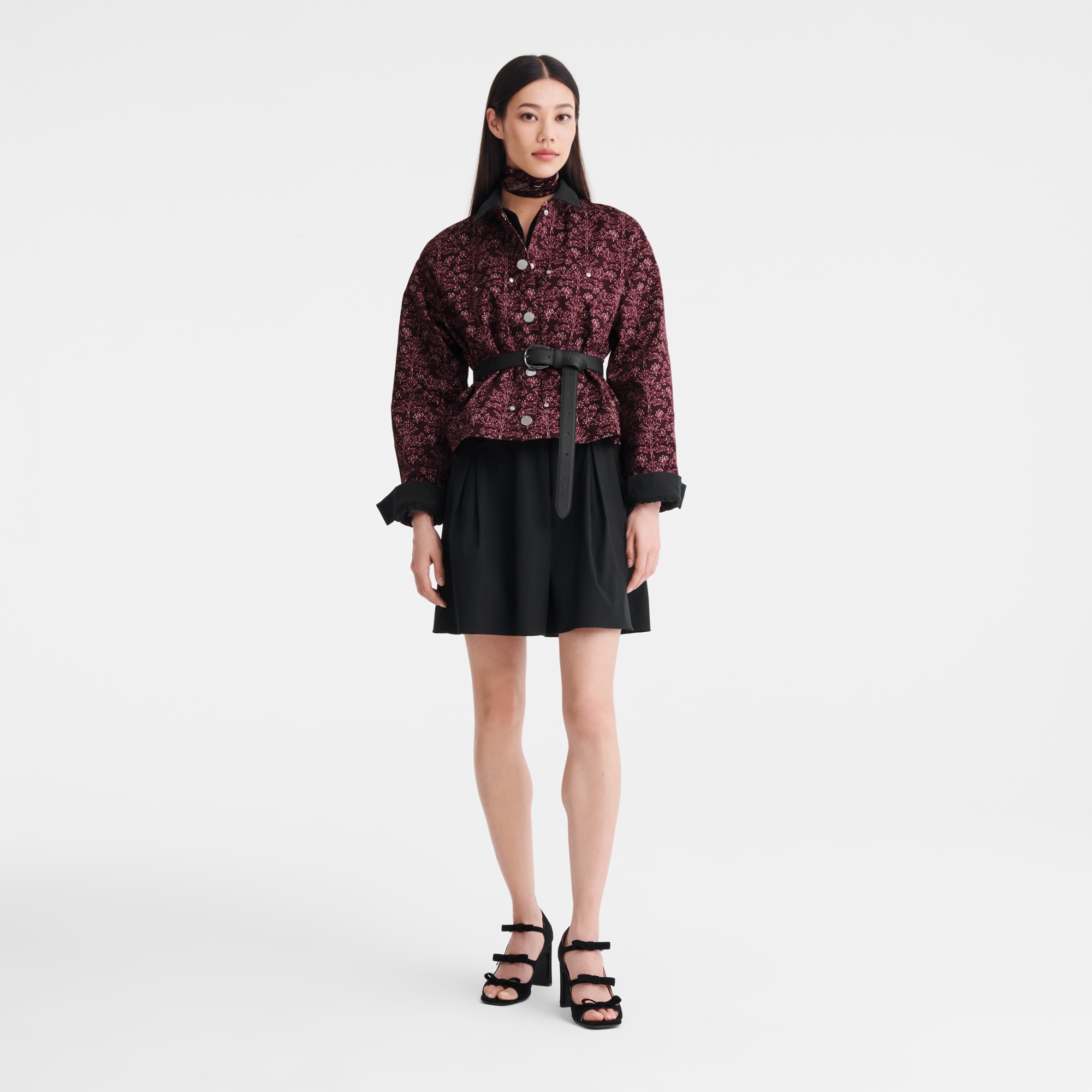 Jacket Eggplant - Printed gabardine - 2