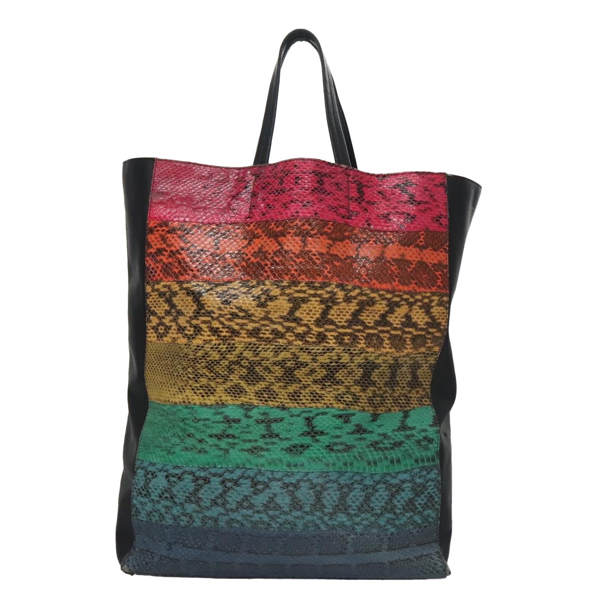 CELINE Tote Bag Leather Black Multicolor - 13