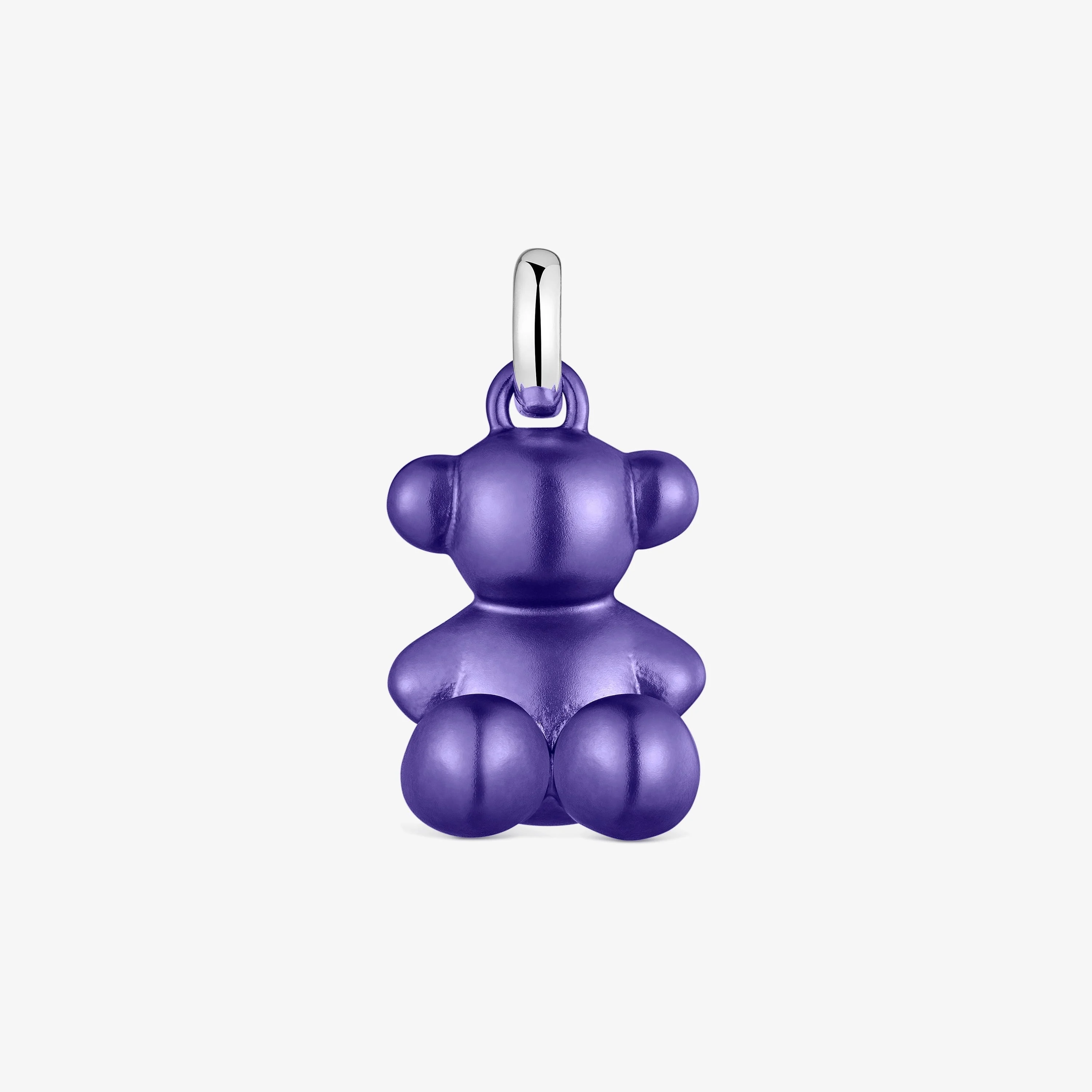 Medium dark-lilac-colored steel bear Pendant Bold Bear - 1