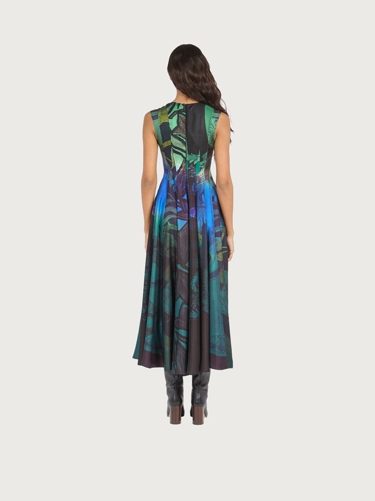 HAND-PRINTED SILK DRESS - 3