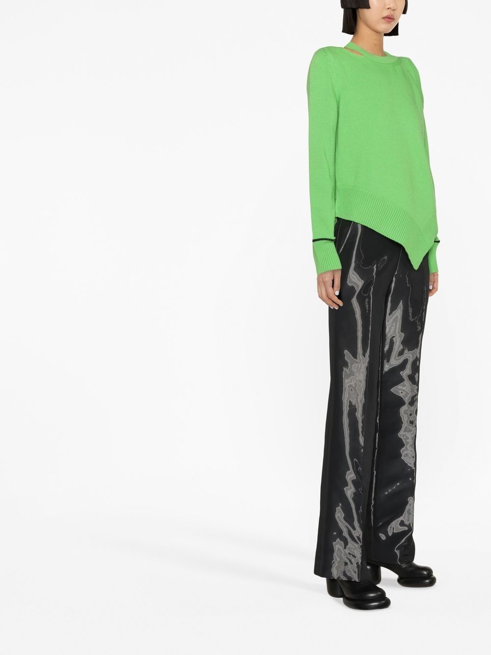 cold-shoulder wool jumper - 4