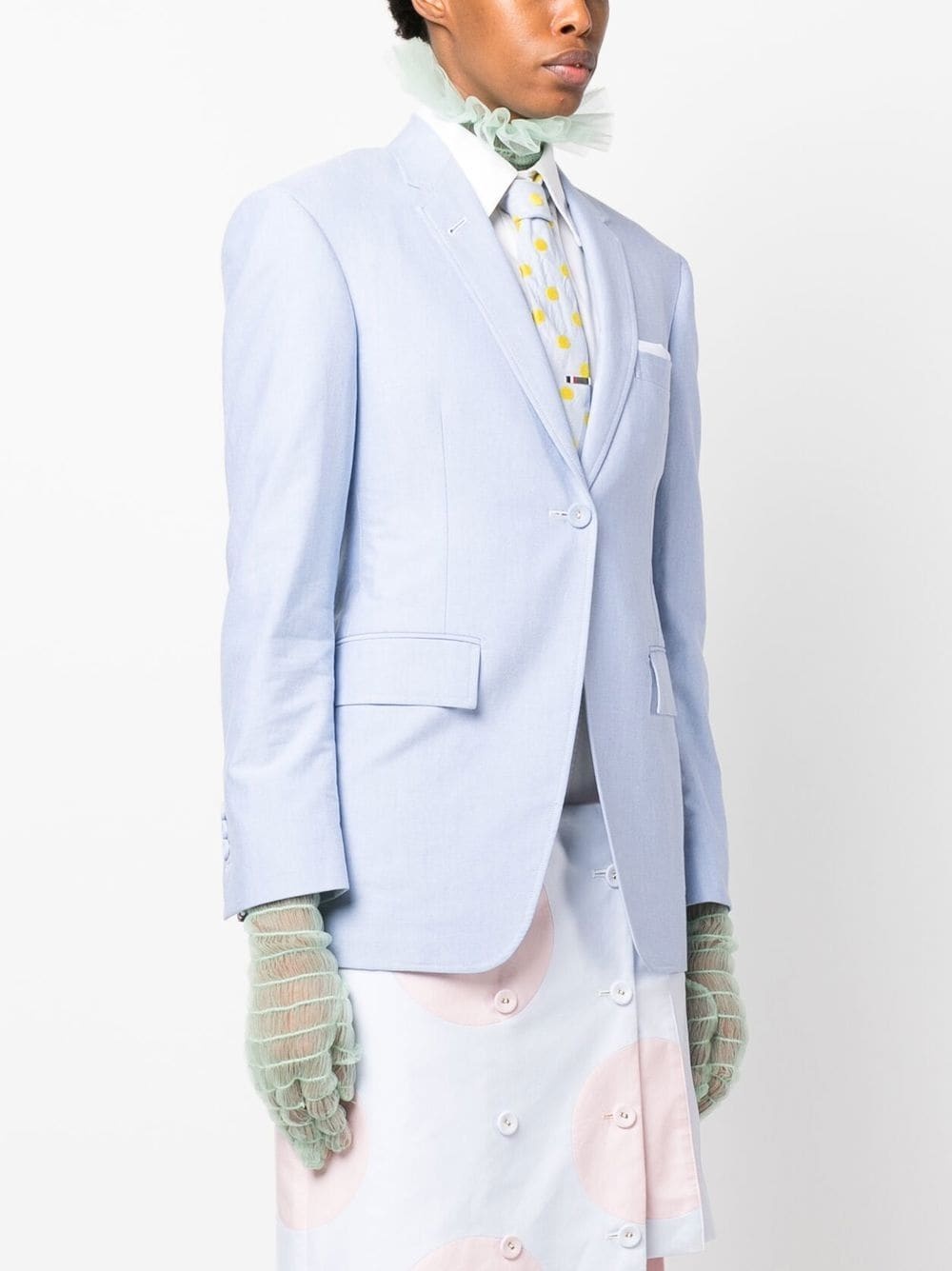 single-breasted cotton blazer - 3