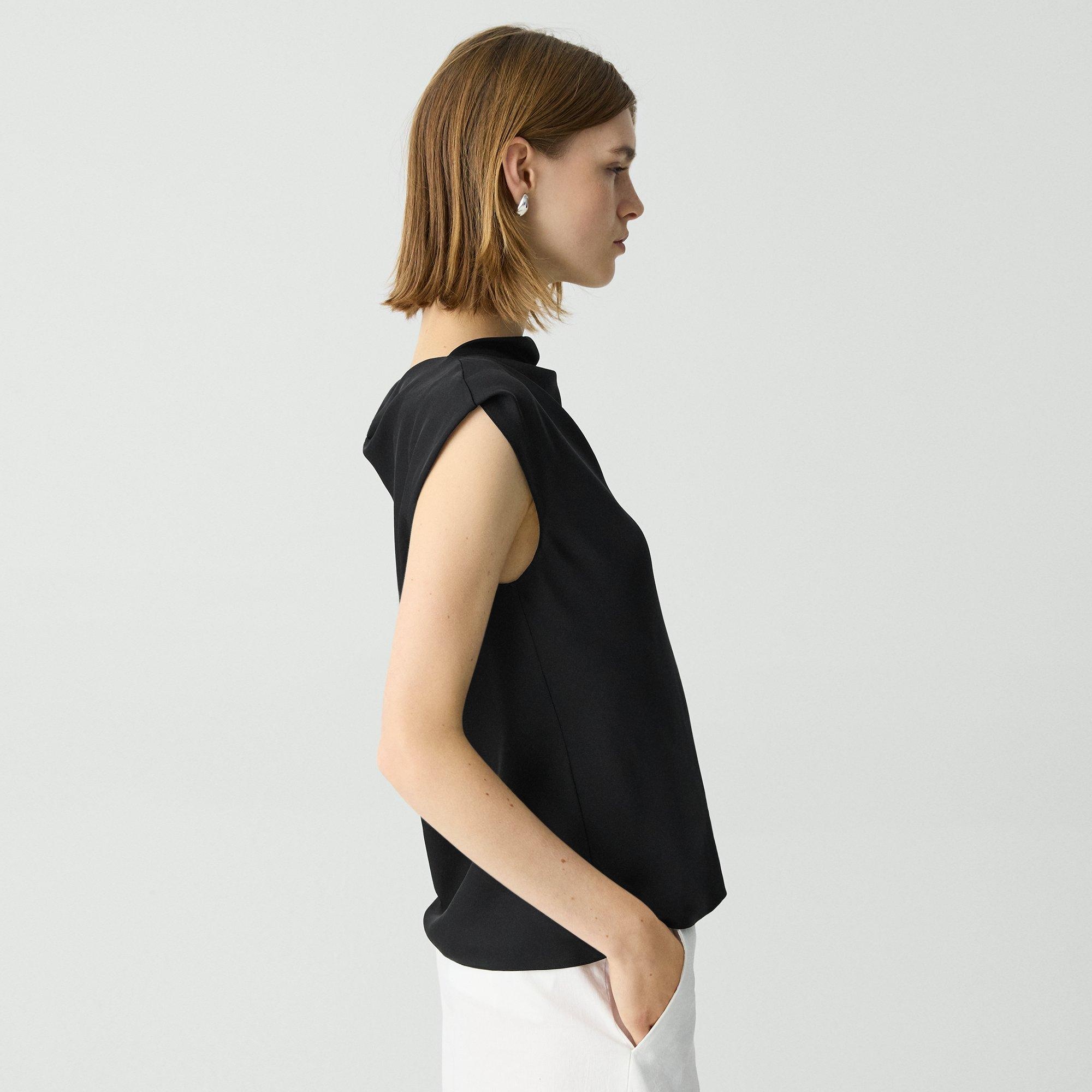 Cowl Neck Top in Silk Georgette - 3