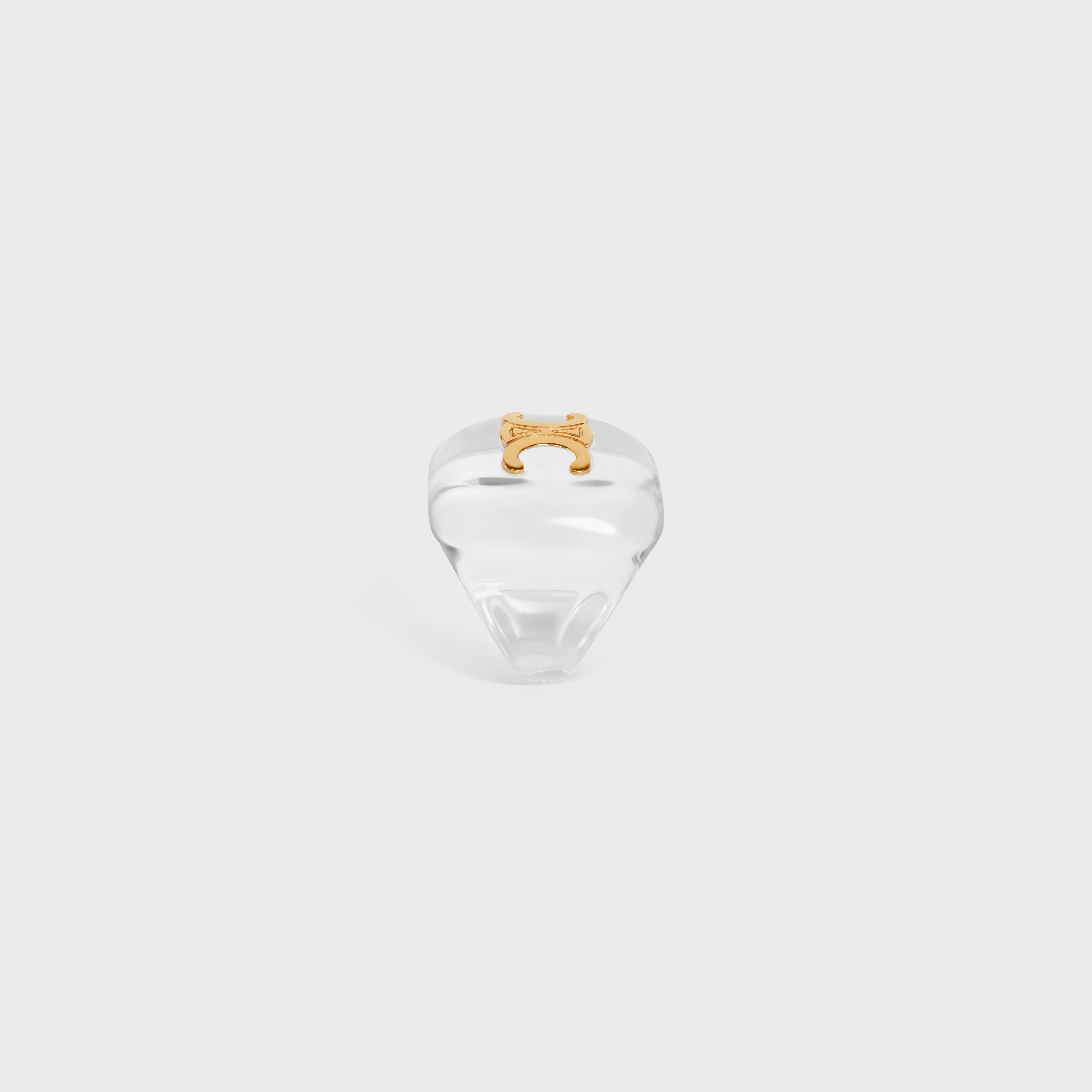 Triomphe Ring in Plexiglass and Brass with Gold Finish - 3