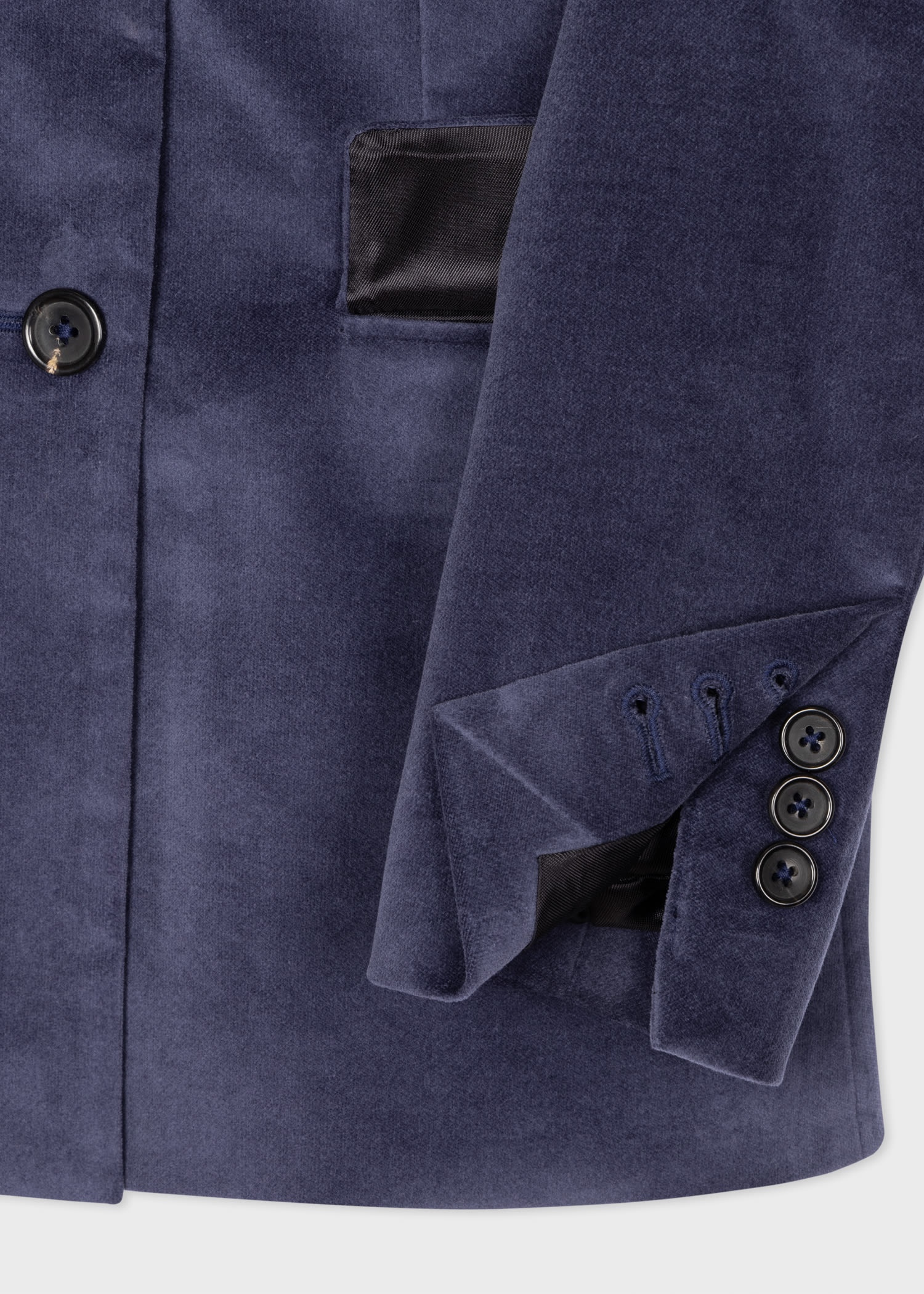 Indigo Velvet Double-Breasted Blazer - 4