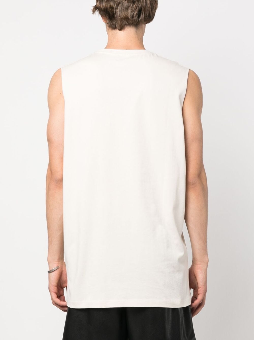 slogan-print cotton vest - 5