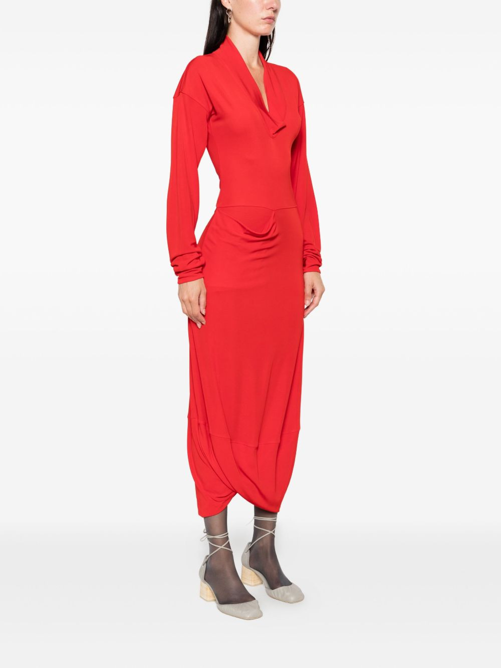 cowl-neck pocket dress - 3