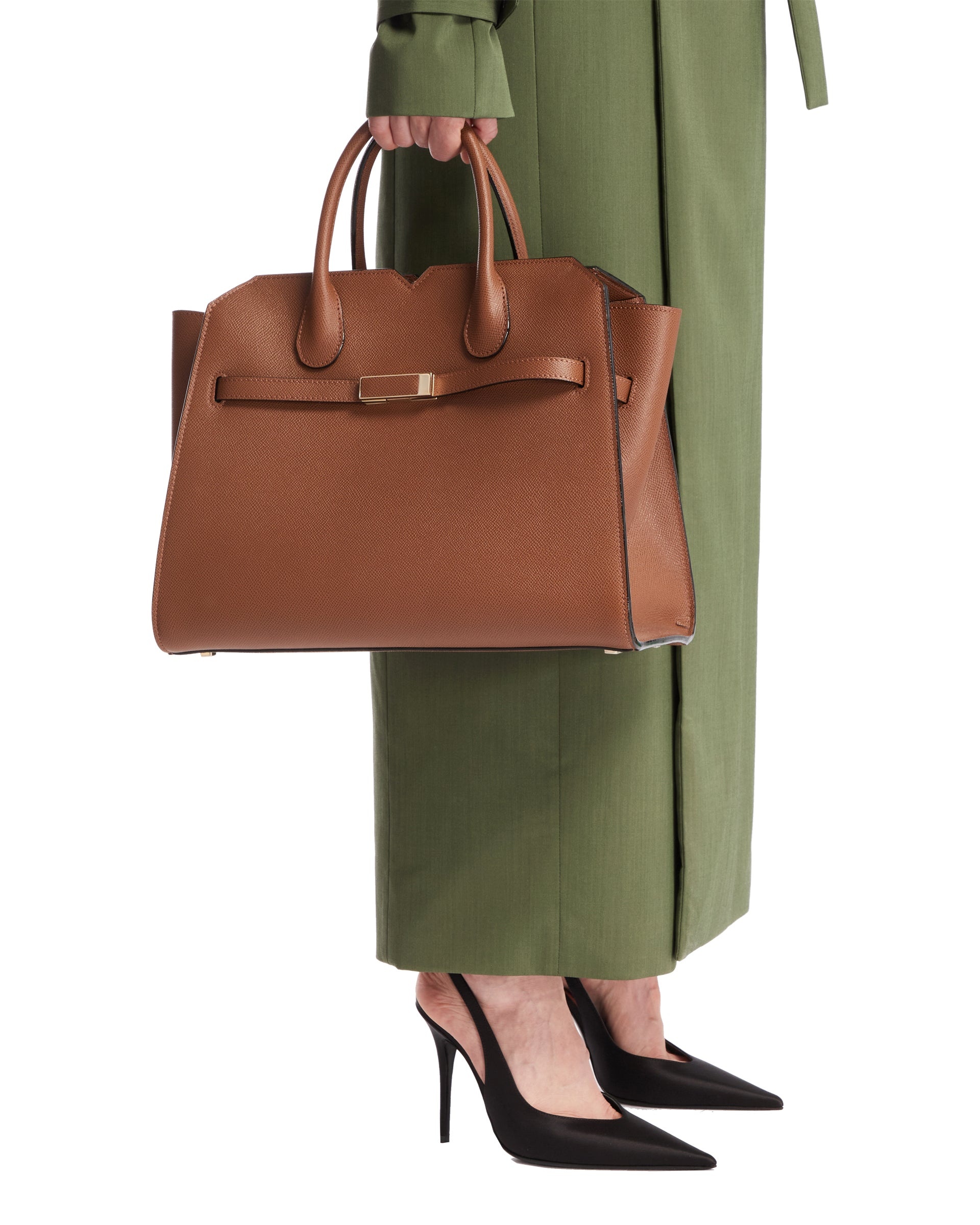 Brown Large Milan Leather Bag - 4