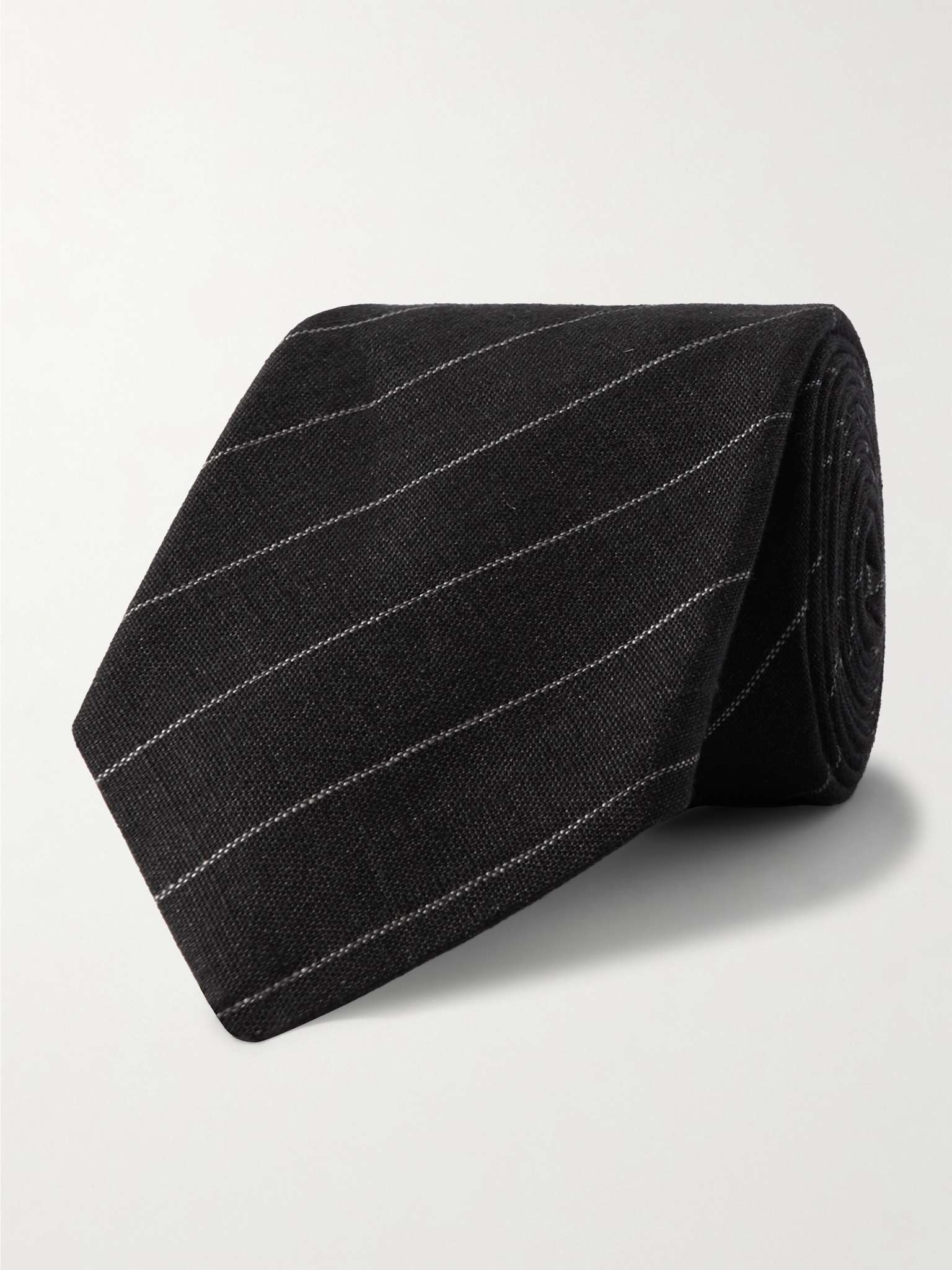 7.5cm Striped Linen Tie - 1
