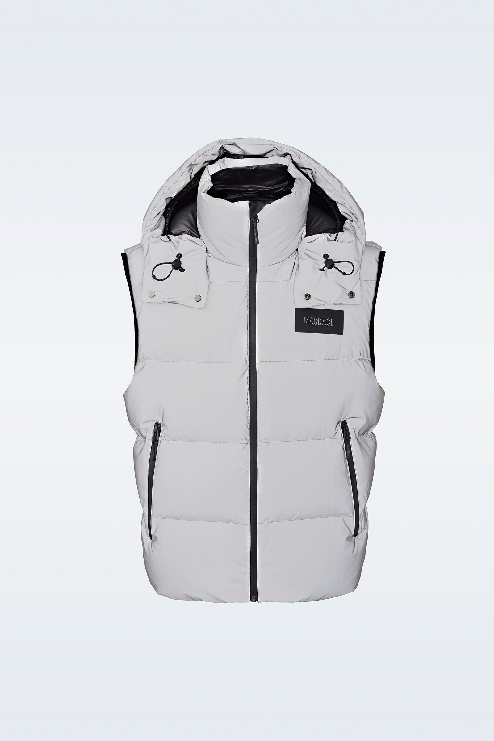HUGH-RF Down vest with removable hood and reflective shell - 1
