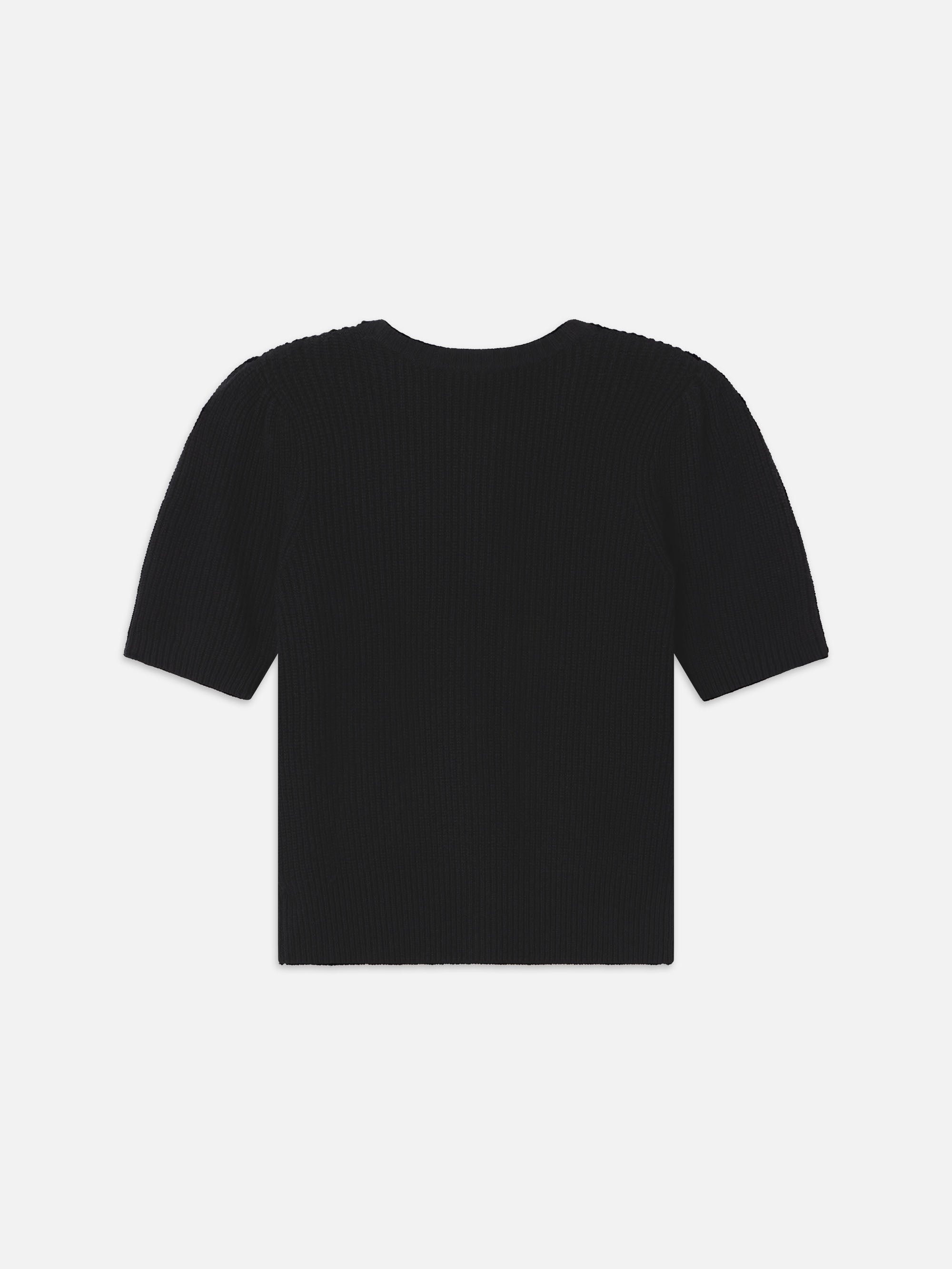 Shrunken Short Sleeve Cardi in Black - 4