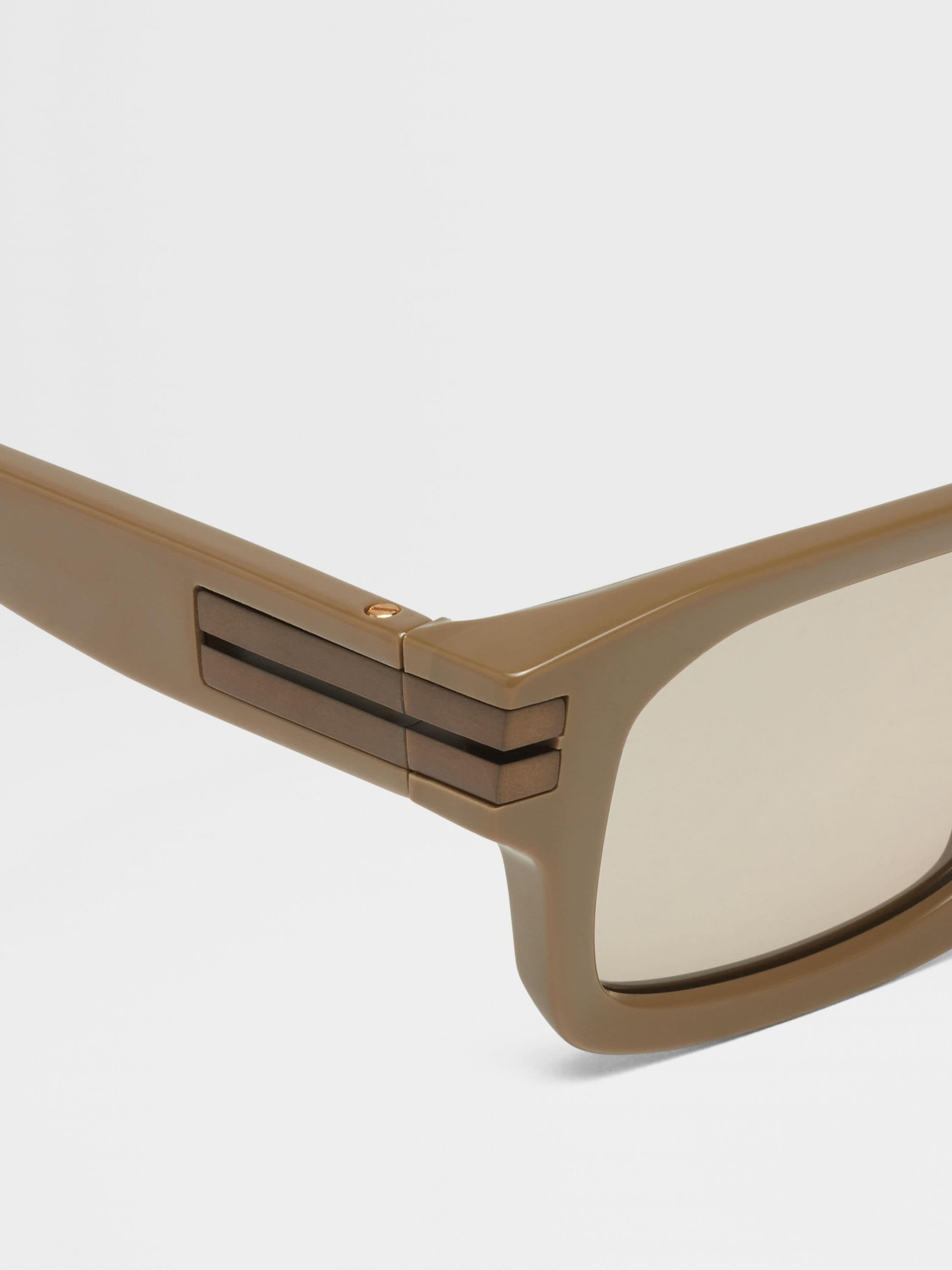 LIGHT BROWN ACETATE SUNGLASSES - 2
