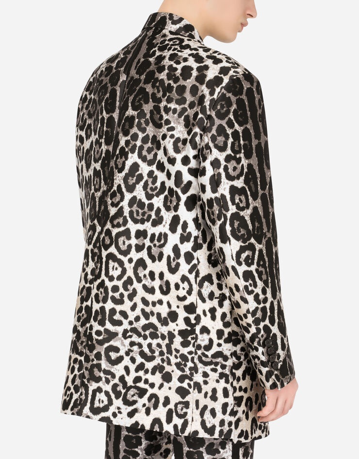 Oversize double-breasted jacket with leopard print - 5