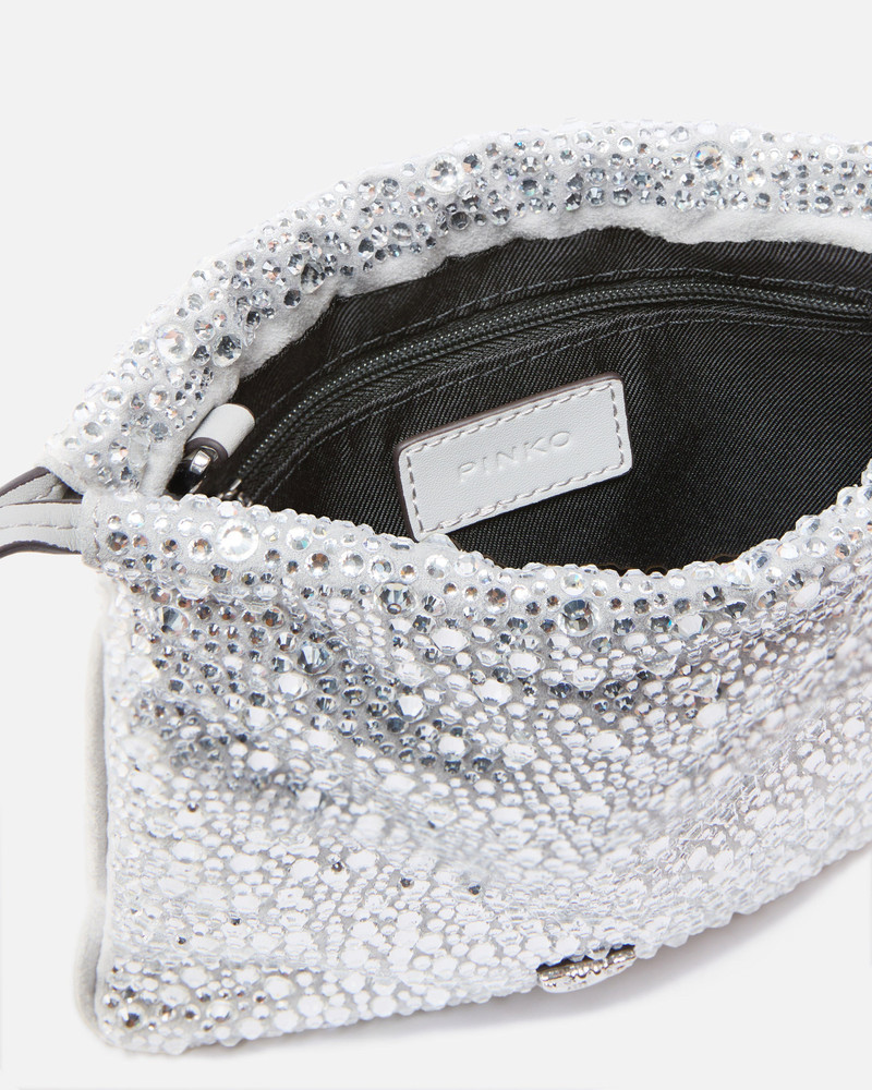 BABY SLOUCHY BAG FULLY RHINESTONED SHOULDER POUCH 4