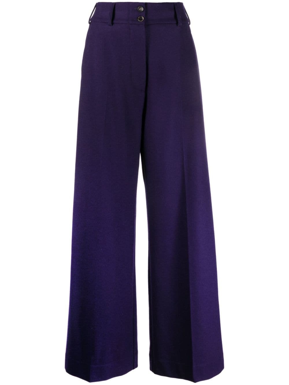 high-waisted flared trousers - 1