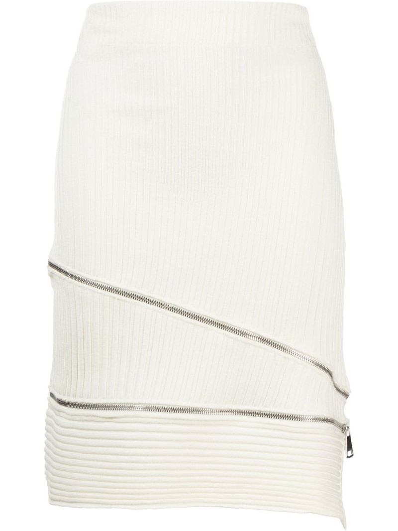 ribbed asymmetric midi skirt 1