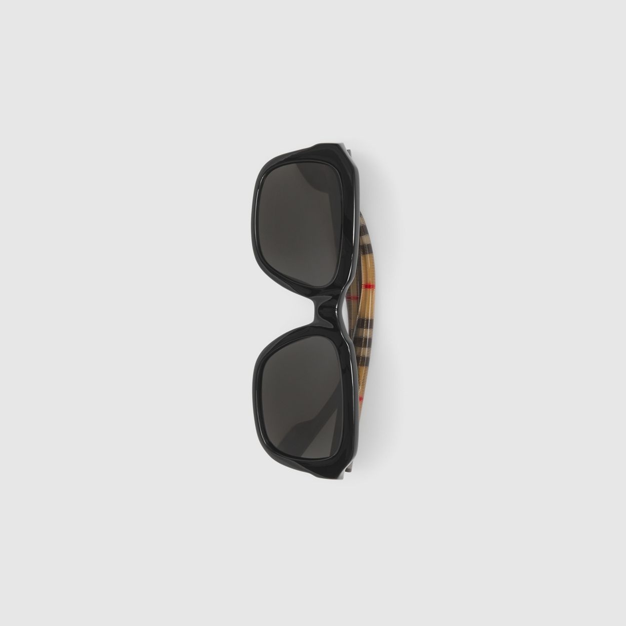 Check Detail Bio-acetate Square Frame Sunglasses - 4