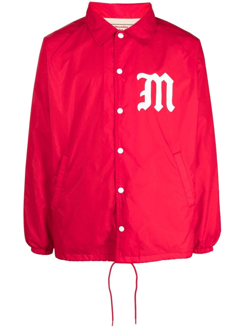 logo-print snap-button jacket 1