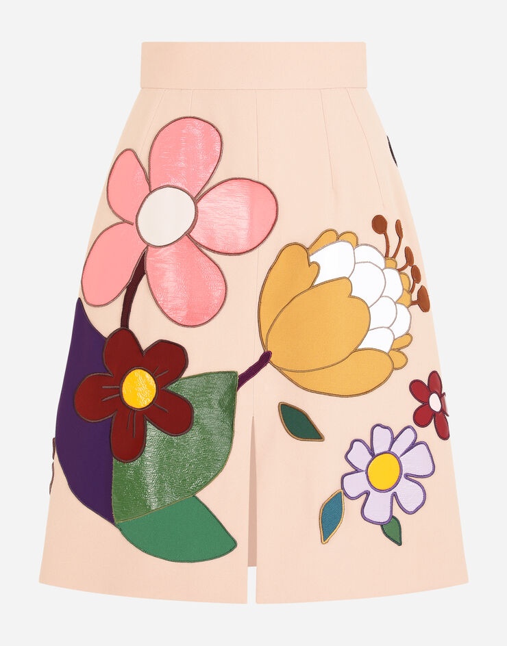 Cady midi skirt with floral patches - 3