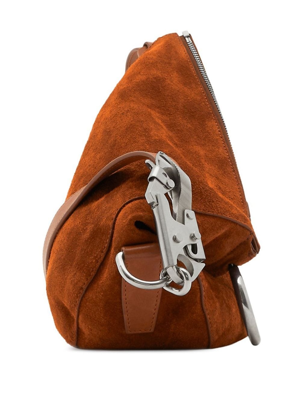 asymmetric-design suede shoulder bag - 3