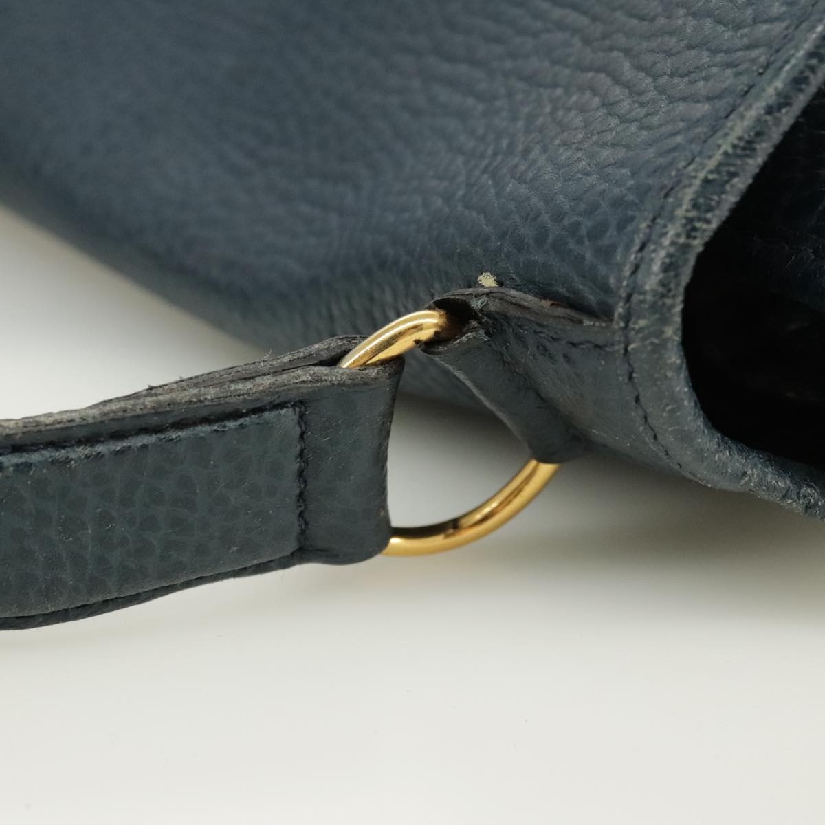 DIOR Hand Bag Leather Navy Gold - 10