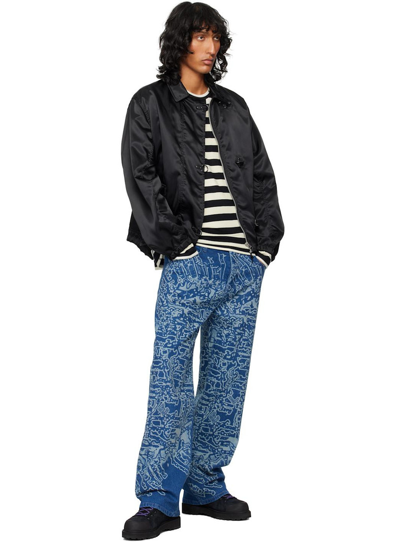 ROBYN LYNCH Blue Laser Etched Map Jeans outlook