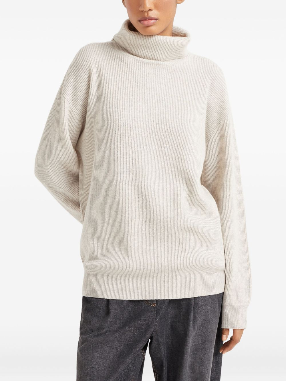 ribbed cashmere roll-neck jumper - 4