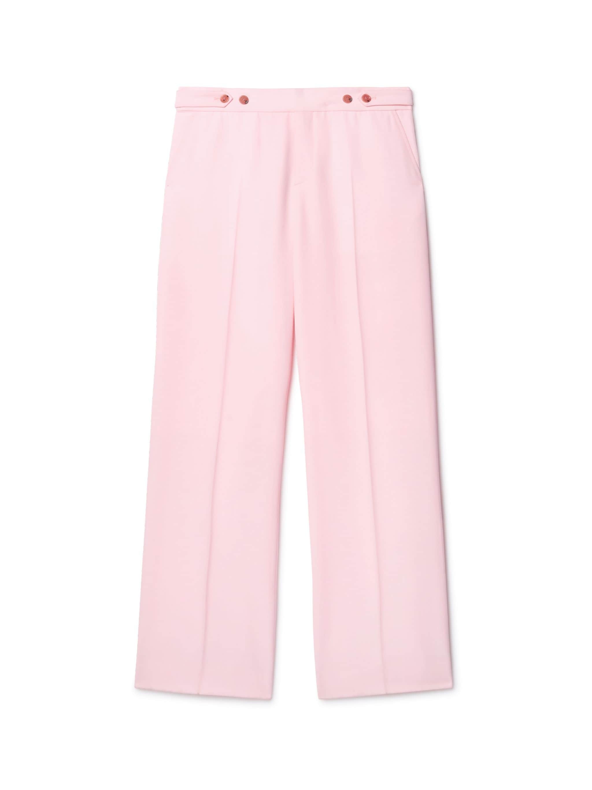 Pink Wool Slim Tailored Pants - 1