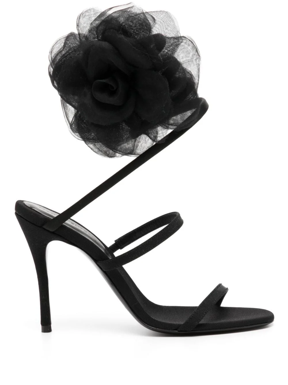 Spiral organza-flower sandals - 1