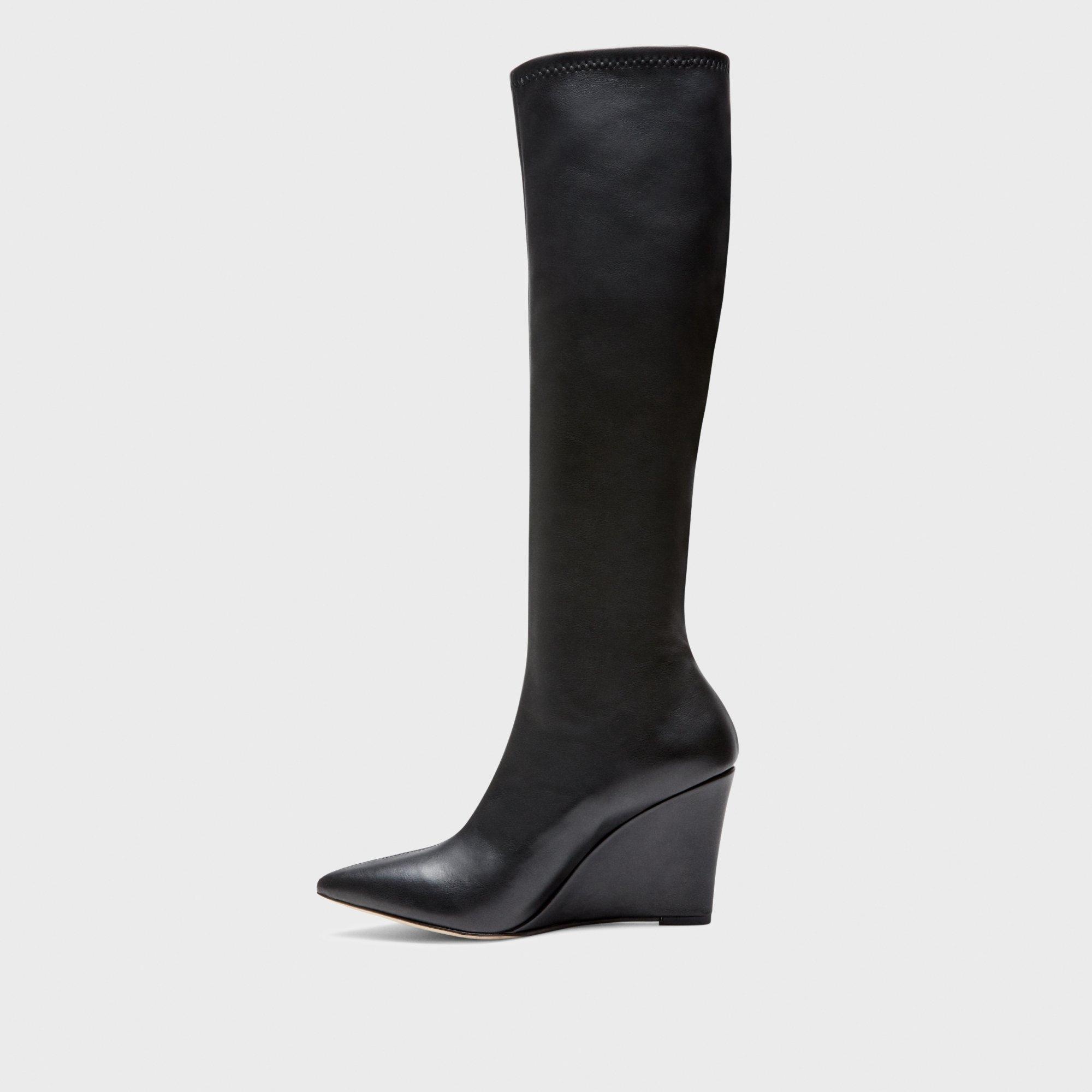 Knee-High Wedge Boot in Leather - 3