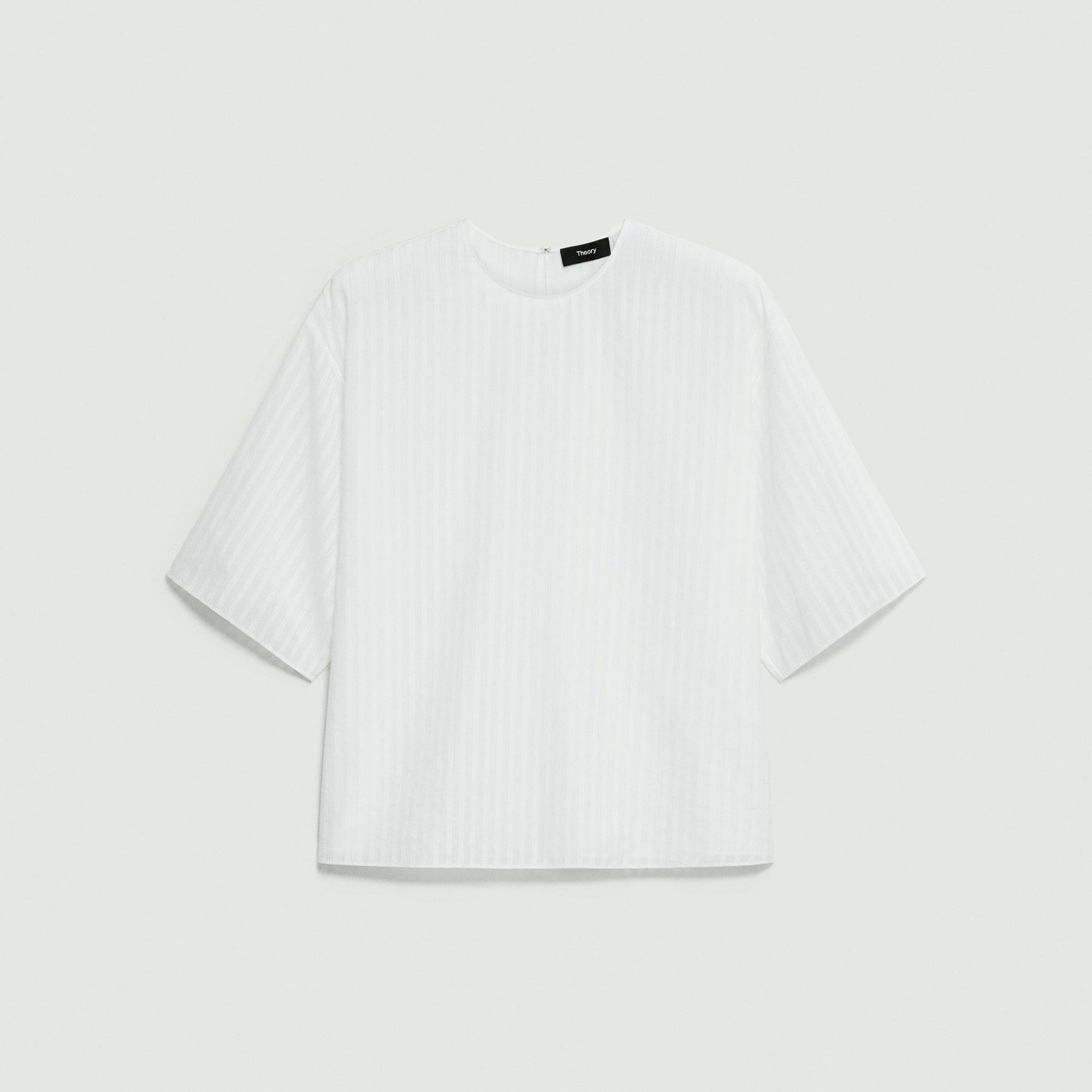 Boxy Tee in Linear Cotton - 1